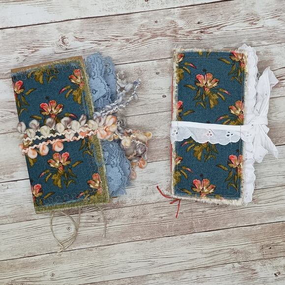 Small Red Floral Junk Journal, Handmade Recycled Journal, Chunky Junk Journal - Picture 1 of 16